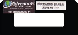 Top of cartridge artwork for Adventures of Buckaroo Banzai, The (1987) on the Commodore 64.
