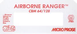 Top of cartridge artwork for Airborne Ranger on the Commodore 64.