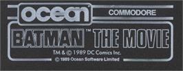 Top of cartridge artwork for Batman: The Movie on the Commodore 64.