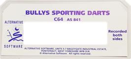 Top of cartridge artwork for Bully's Sporting Darts on the Commodore 64.