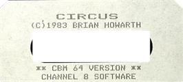 Top of cartridge artwork for Circus (Cymbal) on the Commodore 64.