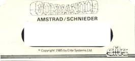 Top of cartridge artwork for Commando on the Commodore 64.