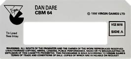 Top of cartridge artwork for Dan Dare: Pilot of the Future on the Commodore 64.