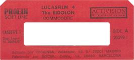 Top of cartridge artwork for Eidolon, The on the Commodore 64.
