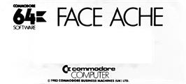 Top of cartridge artwork for Face Ache - The Man Of A Million Faces on the Commodore 64.