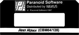 Top of cartridge artwork for Hades Nebula on the Commodore 64.
