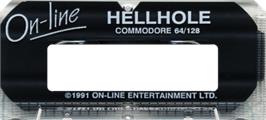 Top of cartridge artwork for Hellhole on the Commodore 64.