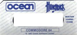 Top of cartridge artwork for Hunchback on the Commodore 64.
