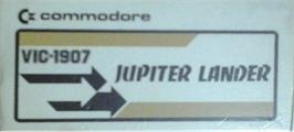 Top of cartridge artwork for Jupiter Lander on the Commodore 64.