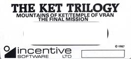 Top of cartridge artwork for Ket Trilogy, The on the Commodore 64.