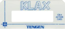 Top of cartridge artwork for Klax on the Commodore 64.