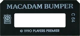Top of cartridge artwork for Macadam Bumper on the Commodore 64.