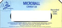 Top of cartridge artwork for Microball on the Commodore 64.