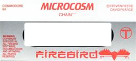 Top of cartridge artwork for Microcosm on the Commodore 64.