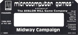Top of cartridge artwork for Midway Campaign on the Commodore 64.