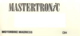 Top of cartridge artwork for Motorbike Madness on the Commodore 64.