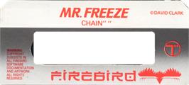 Top of cartridge artwork for Mr. Freeze on the Commodore 64.