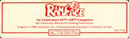 Top of cartridge artwork for Rampage (Archons 1n2) on the Commodore 64.