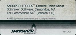Top of cartridge artwork for Snooper Troops on the Commodore 64.