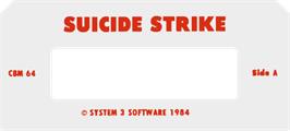 Top of cartridge artwork for Suicide Strike on the Commodore 64.