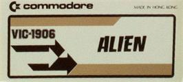 Top of cartridge artwork for Super Alien on the Commodore 64.