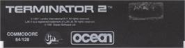 Top of cartridge artwork for Terminator 2 - Judgment Day on the Commodore 64.