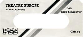Top of cartridge artwork for Theatre Europe on the Commodore 64.