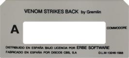 Top of cartridge artwork for VENOM Strikes Back on the Commodore 64.