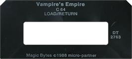 Top of cartridge artwork for Vampire's Empire on the Commodore 64.