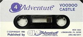 Top of cartridge artwork for Voodoo Castle on the Commodore 64.