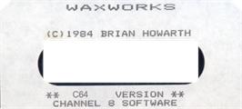 Top of cartridge artwork for Waxworks on the Commodore 64.