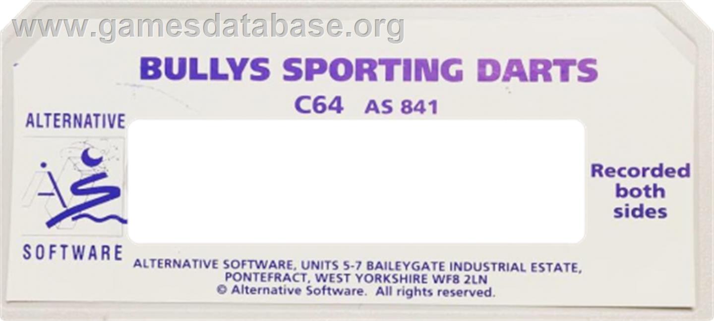 Bully's Sporting Darts - Commodore 64 - Artwork - Cartridge Top