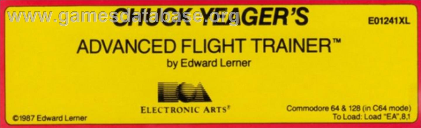 Chuck Yeager's Advanced Flight Trainer - Commodore 64 - Artwork - Cartridge Top