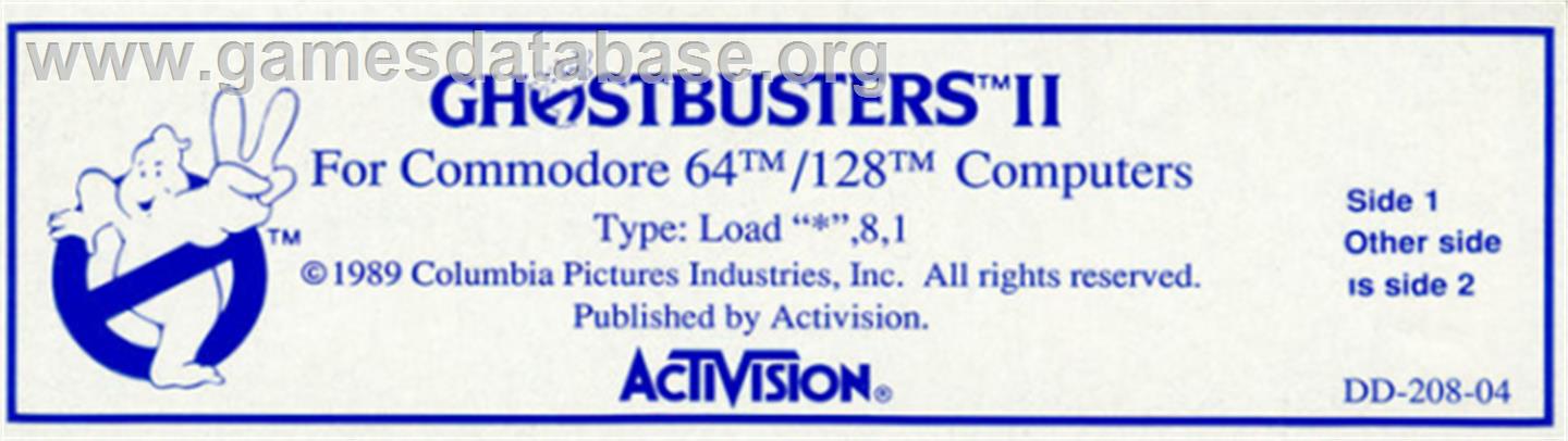 Ghostbusters II - Commodore 64 - Artwork - Cartridge Top
