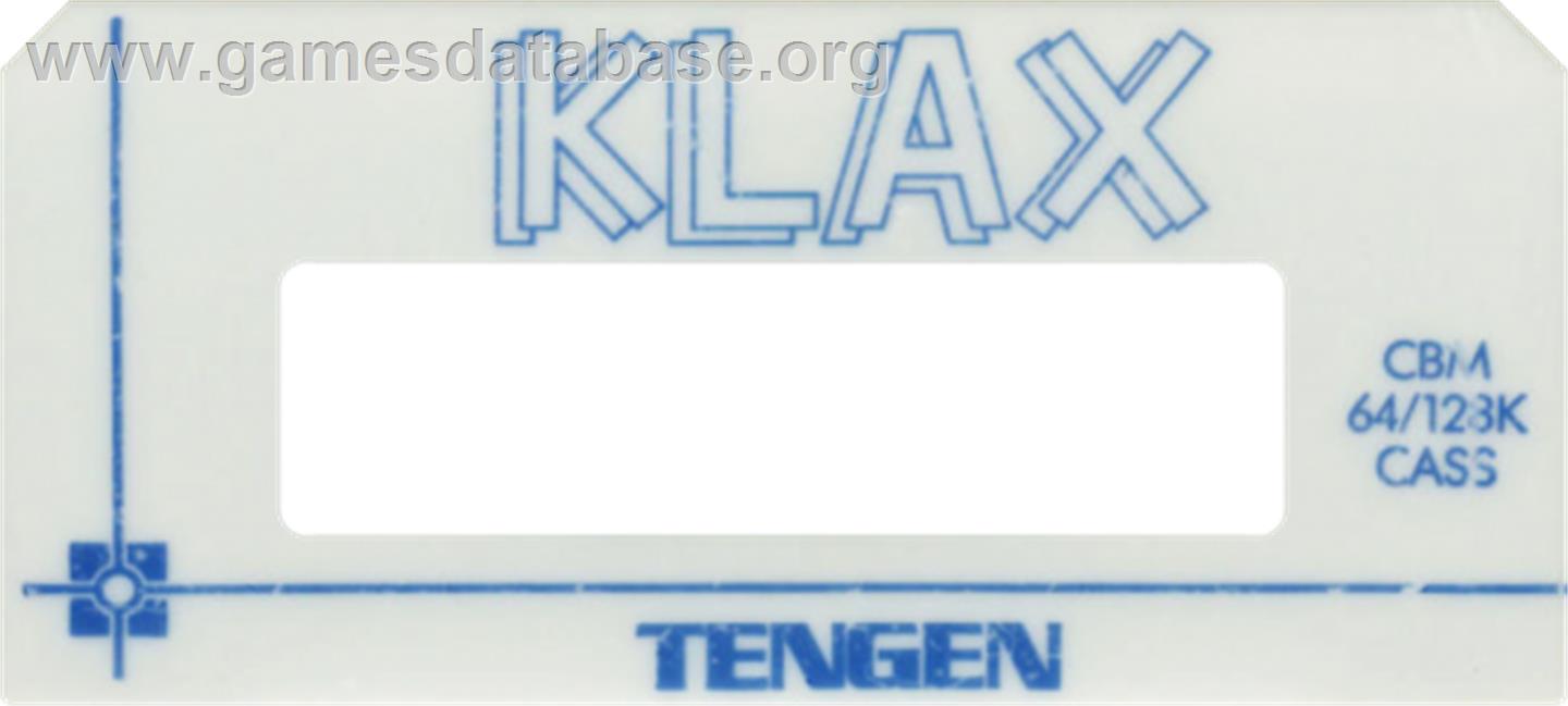 Klax - Commodore 64 - Artwork - Cartridge Top