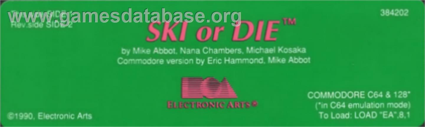 Ski or Die - Commodore 64 - Artwork - Cartridge Top