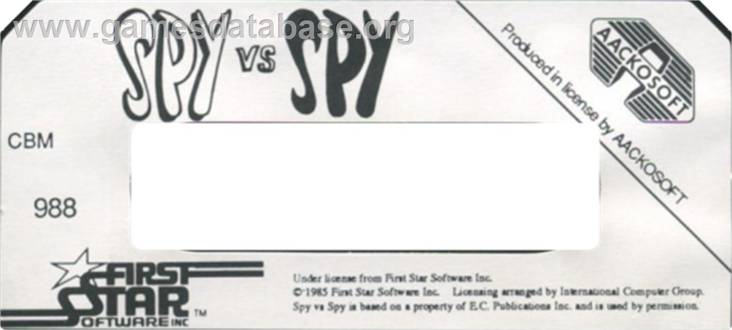 Spy vs Spy: The Island Caper - Commodore 64 - Artwork - Cartridge Top