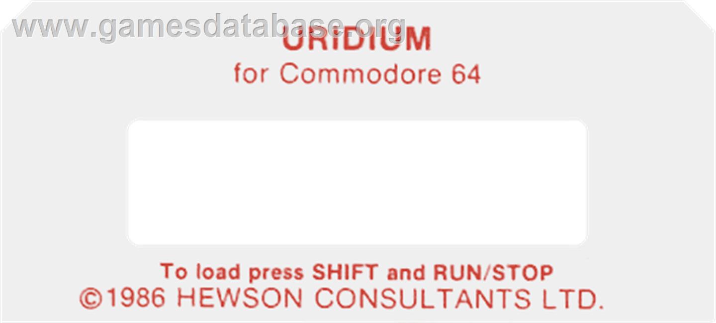Uridium - Commodore 64 - Artwork - Cartridge Top