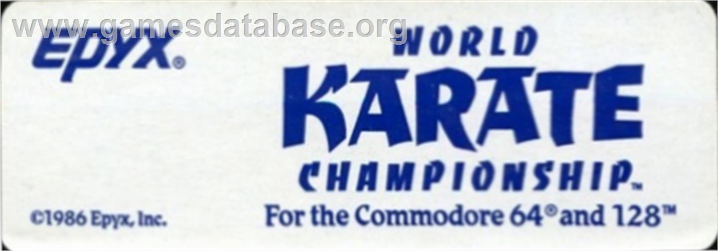 World Karate Championship - Commodore 64 - Artwork - Cartridge Top