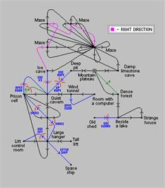 Game map for Planet of Death on the Sinclair ZX Spectrum.