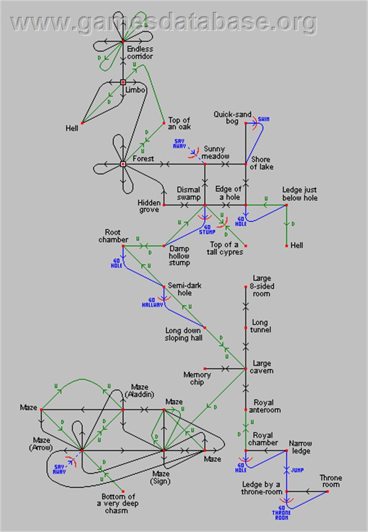 Adventureland - Texas Instruments TI 99/4A - Artwork - Map