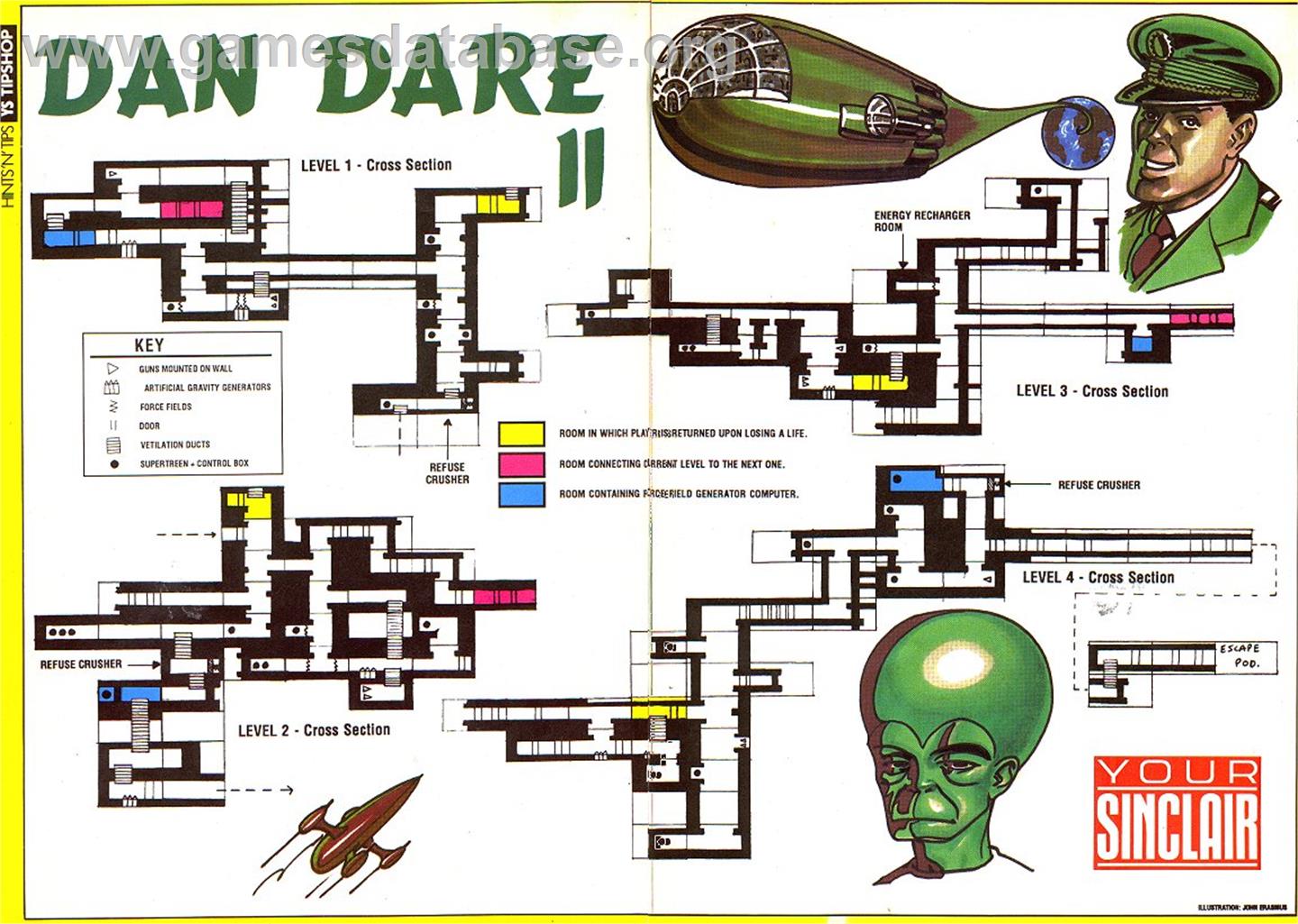 Dan Dare 2: Mekon's Revenge - Commodore 64 - Artwork - Map