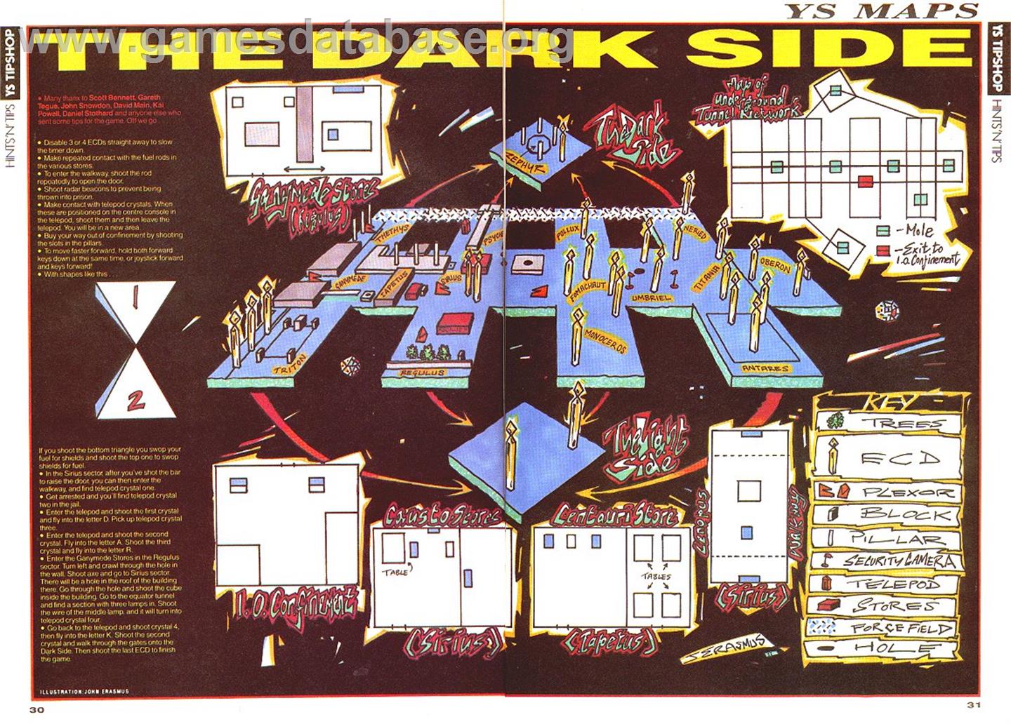 Dark Side (Incentive Software) - Commodore 64 - Artwork - Map