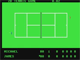 In game image of 2d Tennis Game on the Commodore 64.