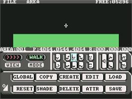 In game image of 3d Construction Kit on the Commodore 64.