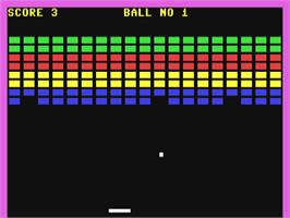 In game image of 64 Breakout on the Commodore 64.