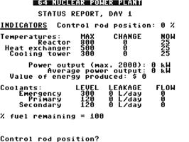 In game image of 64 Nuclear Power Plant on the Commodore 64.