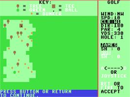 In game image of Abrasco Golf on the Commodore 64.