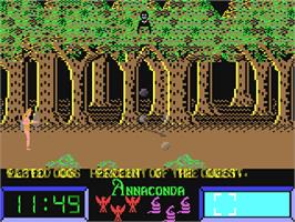 In game image of Annaconda on the Commodore 64.