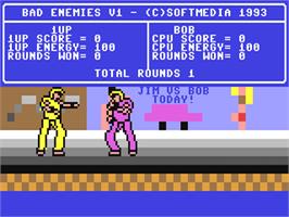 In game image of Bad Enemies on the Commodore 64.